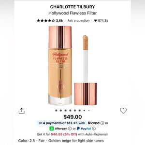 Charlotte Tilbury Hollywood Flawless Filter Shade 2.5 Fair